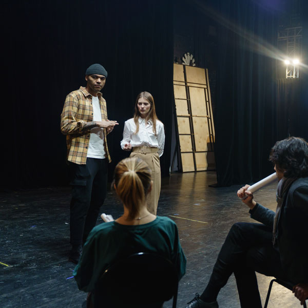 An allsorts teacher leading a creative drama session